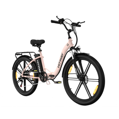 Hitway BK37 2025 Version 250W 26" Step-Through City Electric Bike 36V 10.4Ah Battery Comfortable Urban Cruiser
