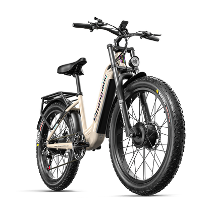 SHENGMILO S700 26" Step-Thru Fat Tire Electric City Bike 1000W*2 Dual Motor 48V 17.5Ah Battery