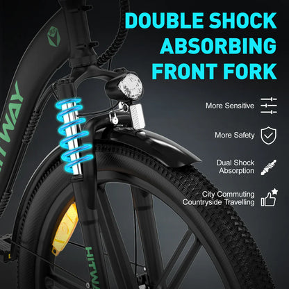 Hitway BK37 2025 Version 250W 26" Step-Through City Electric Bike 36V 10.4Ah Battery Comfortable Urban Cruiser