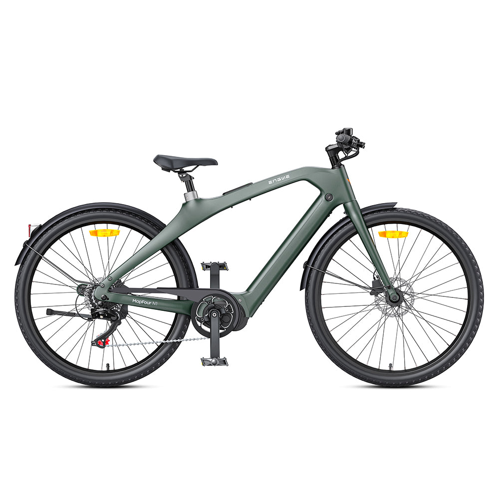 Engwe MapFour N1 Pro 250W Mid-Drive Motor 25km/h 36V 360Wh Lithium-Ion Battery 700x42C Carbon Fiber City E-Bike with App Support Electric Bike