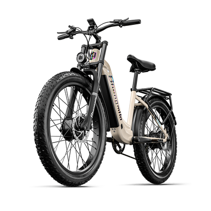SHENGMILO S700 26" Step-Thru Fat Tire Electric City Bike 1000W*2 Dual Motor 48V 17.5Ah Battery