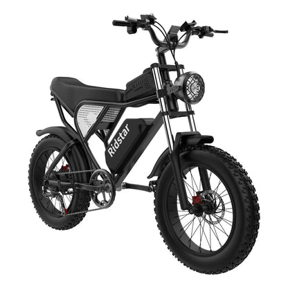 Ridstar Q20 Electric Bike 48V 20AH Battery 1000W Motor 20inch Tires 70-90KM Max Mileage 150KG Max Load Electric Bicycle