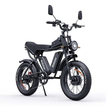 Ridstar Q20 Pro - 2000W Dual Motor E-Bike, 52V 40AH Battery, 20" Fat Tires, Dual Suspension