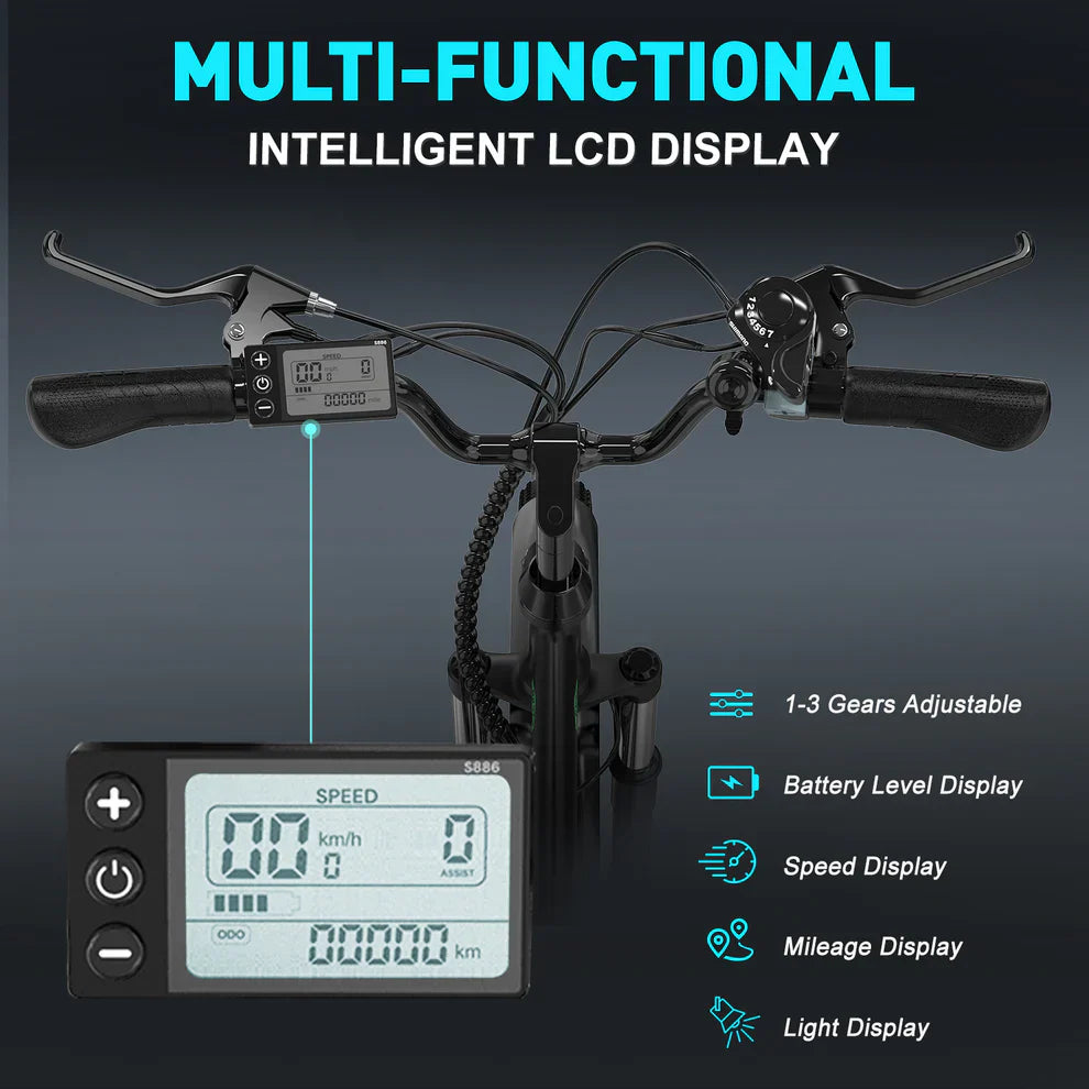Hitway BK37 2025 Version 250W 26" Step-Through City Electric Bike 36V 10.4Ah Battery Comfortable Urban Cruiser