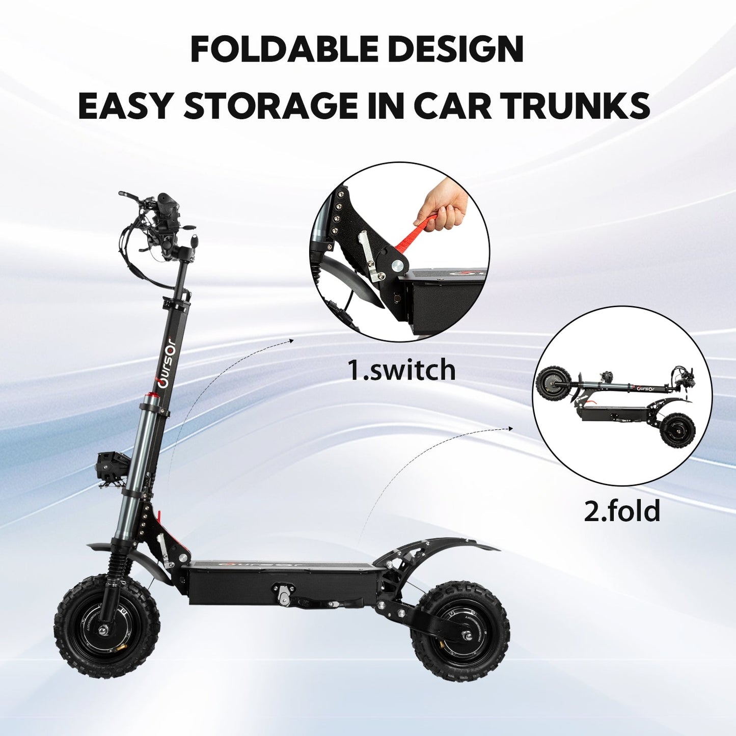 Quickwheel Explorer Folding Electric Scooter – Dual 3000W Motors (6000W Total) 60v 40Ah Samsung Battery, 85km/h Top Speed, 100km Range, High-Performance Adult E-Scooter