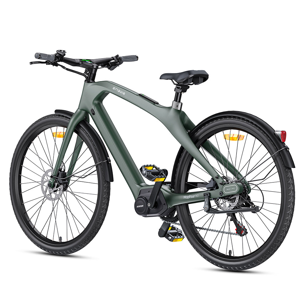 Engwe MapFour N1 Pro 250W Mid-Drive Motor 25km/h 36V 360Wh Lithium-Ion Battery 700x42C Carbon Fiber City E-Bike with App Support Electric Bike