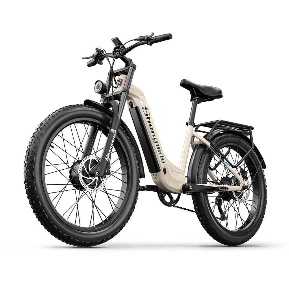 SHENGMILO S700 26" Step-Thru Fat Tire Electric City Bike 1000W*2 Dual Motor 48V 17.5Ah Battery