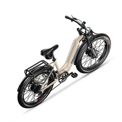 SHENGMILO S700 26" Step-Thru Fat Tire Electric City Bike 1000W*2 Dual Motor 48V 17.5Ah Battery