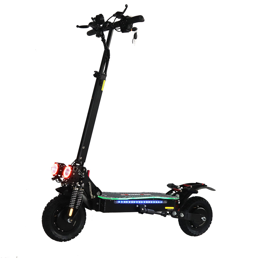 Emanba V-X6 PRO 2400W Dual Motor 10" Off-Road Electric Scooter 60km/h 48V 21Ah Foldable Commuter with Front+Rear Suspension