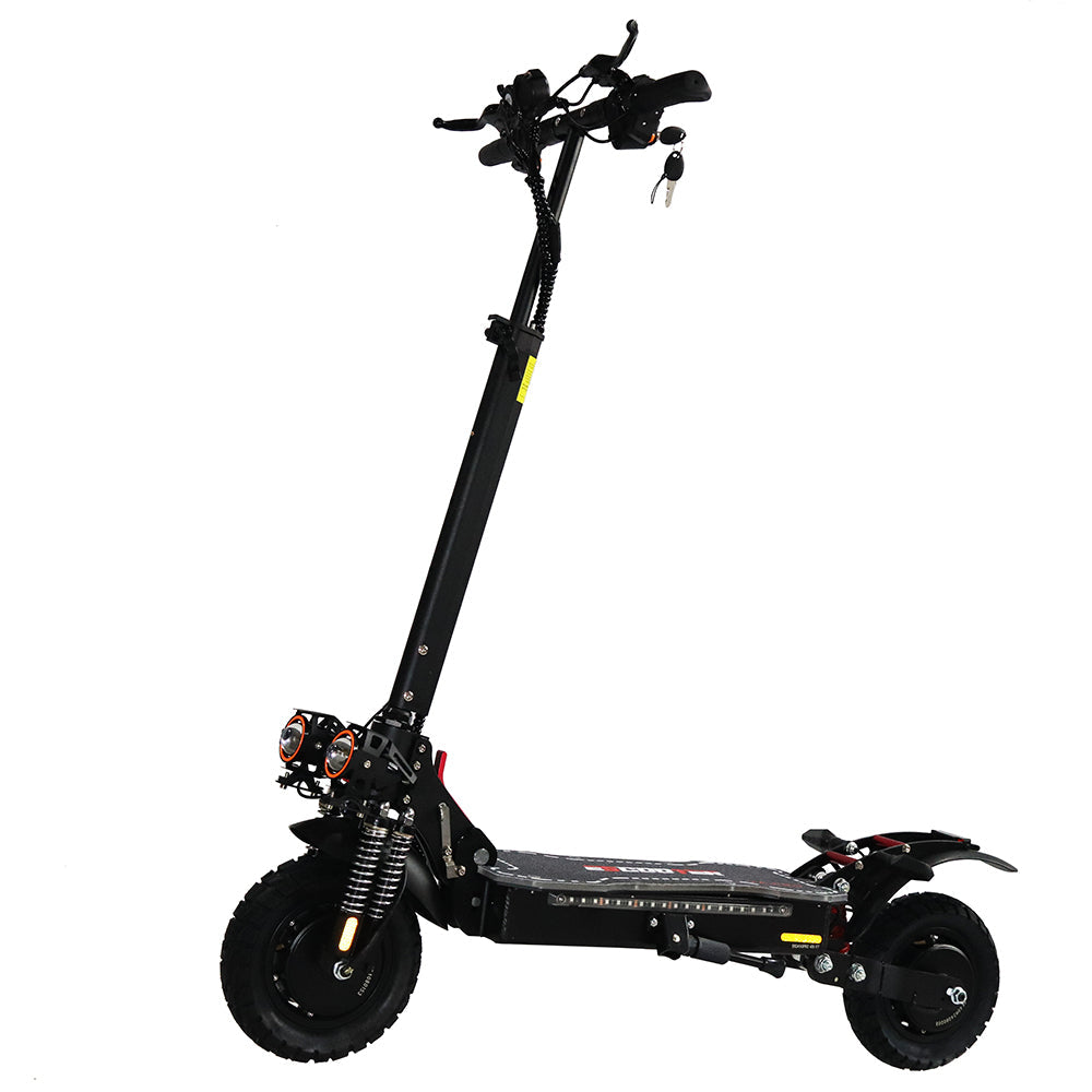 Emanba V-X6 PRO 2400W Dual Motor 10" Off-Road Electric Scooter 60km/h 48V 21Ah Foldable Commuter with Front+Rear Suspension