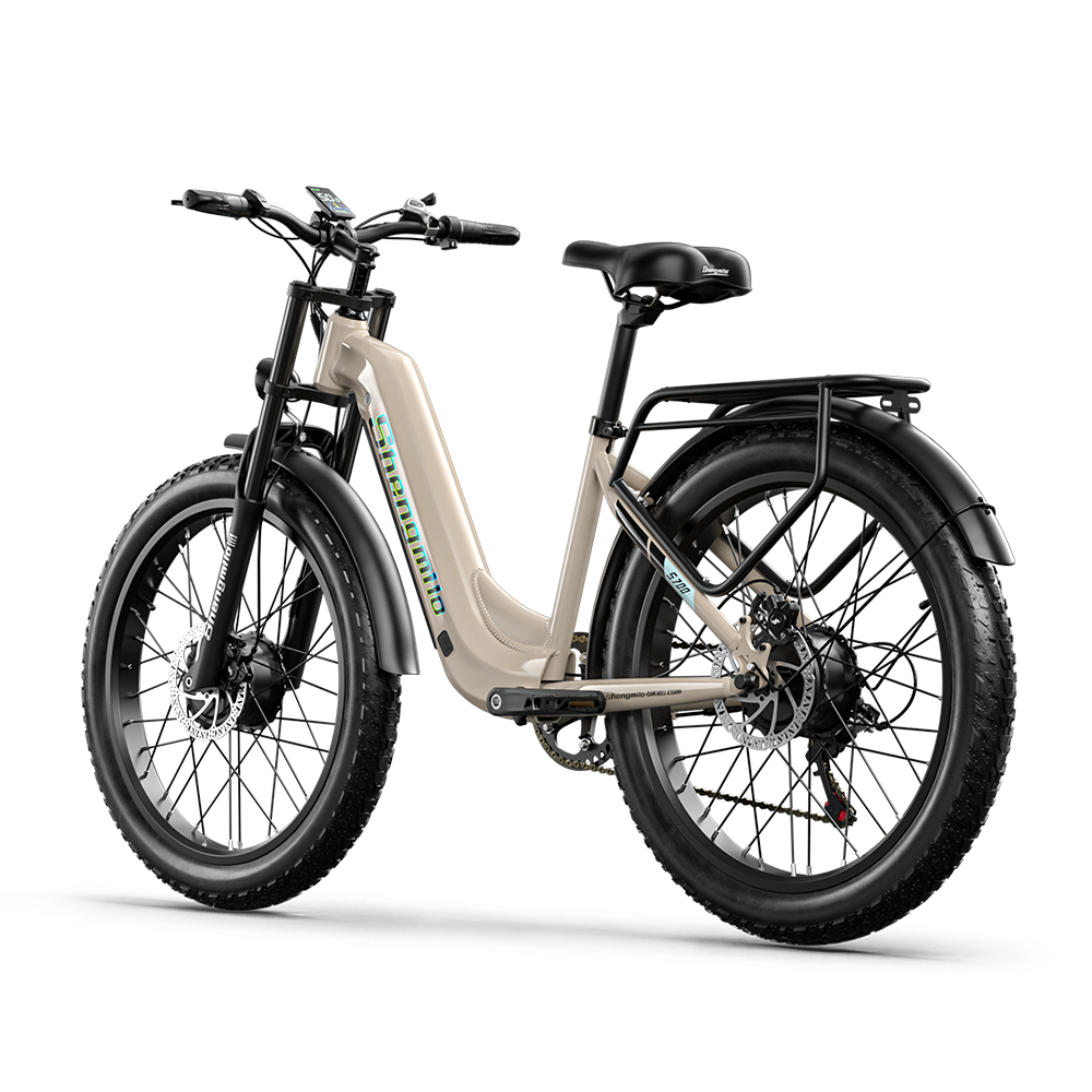 SHENGMILO S700 26" Step-Thru Fat Tire Electric City Bike 1000W*2 Dual Motor 48V 17.5Ah Battery