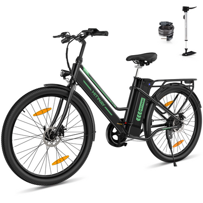 Hitway BK8S 2025 Version 250W 26" City Hybrid Electric Bike 36V 8.4Ah Battery Step-Through Frame