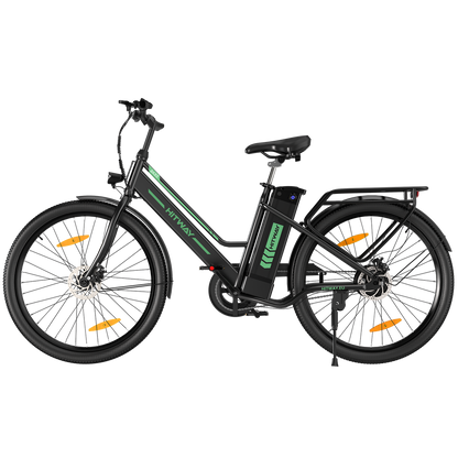 Hitway BK8S 2025 Version 250W 26" City Hybrid Electric Bike 36V 8.4Ah Battery Step-Through Frame