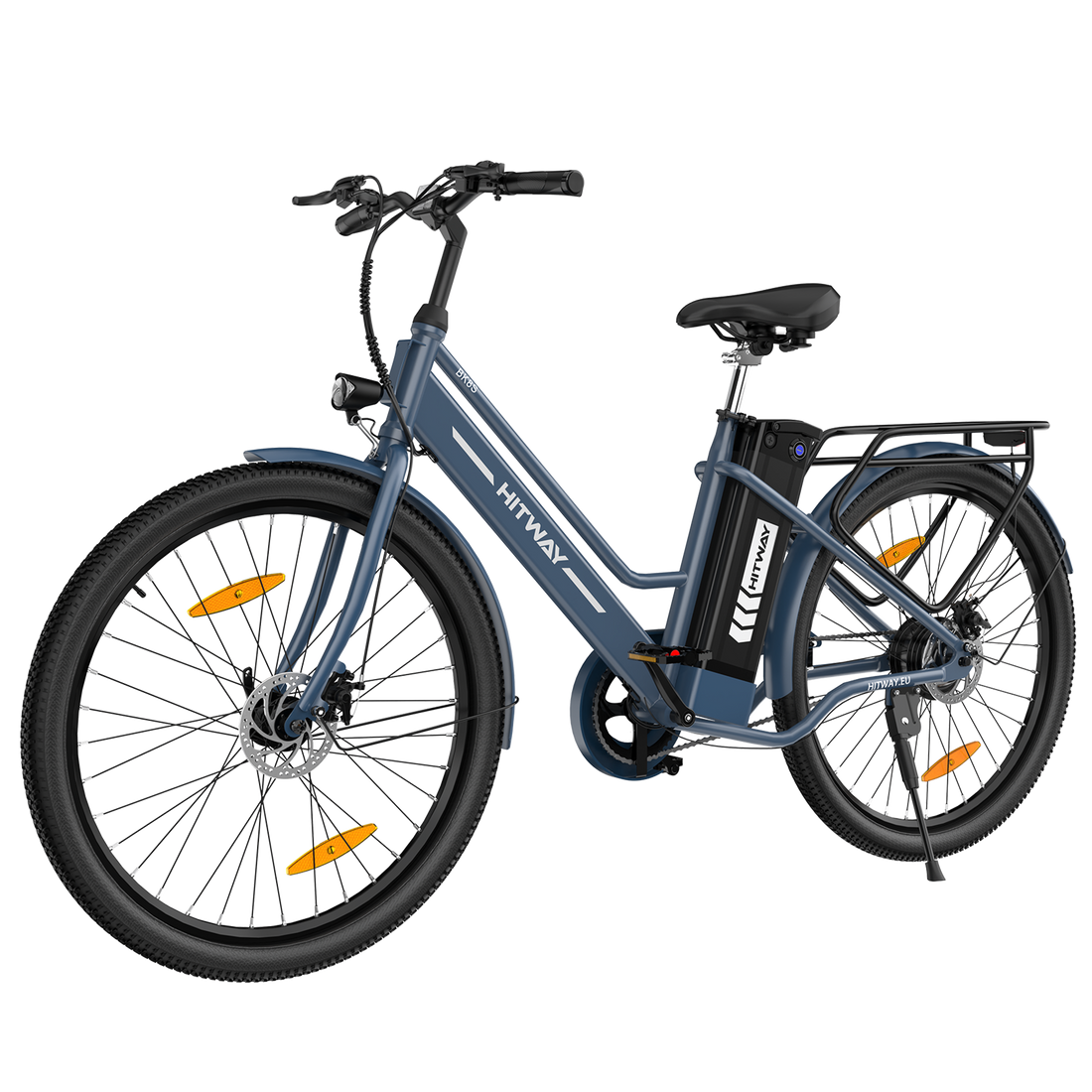 Hitway BK8S 2025 Version 250W 26" City Hybrid Electric Bike 36V 8.4Ah Battery Step-Through Frame