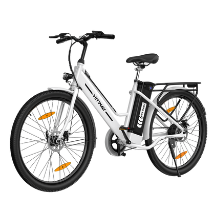 Hitway BK8S 2025 Version 250W 26" City Hybrid Electric Bike 36V 8.4Ah Battery Step-Through Frame
