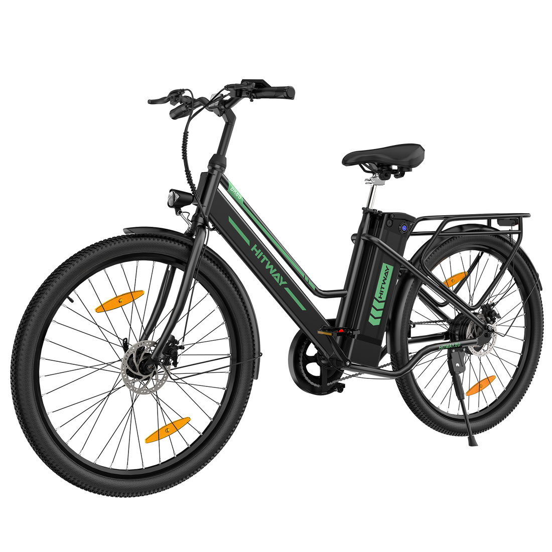 Hitway BK8S 2025 Version 250W 26" City Hybrid Electric Bike 36V 8.4Ah Battery Step-Through Frame
