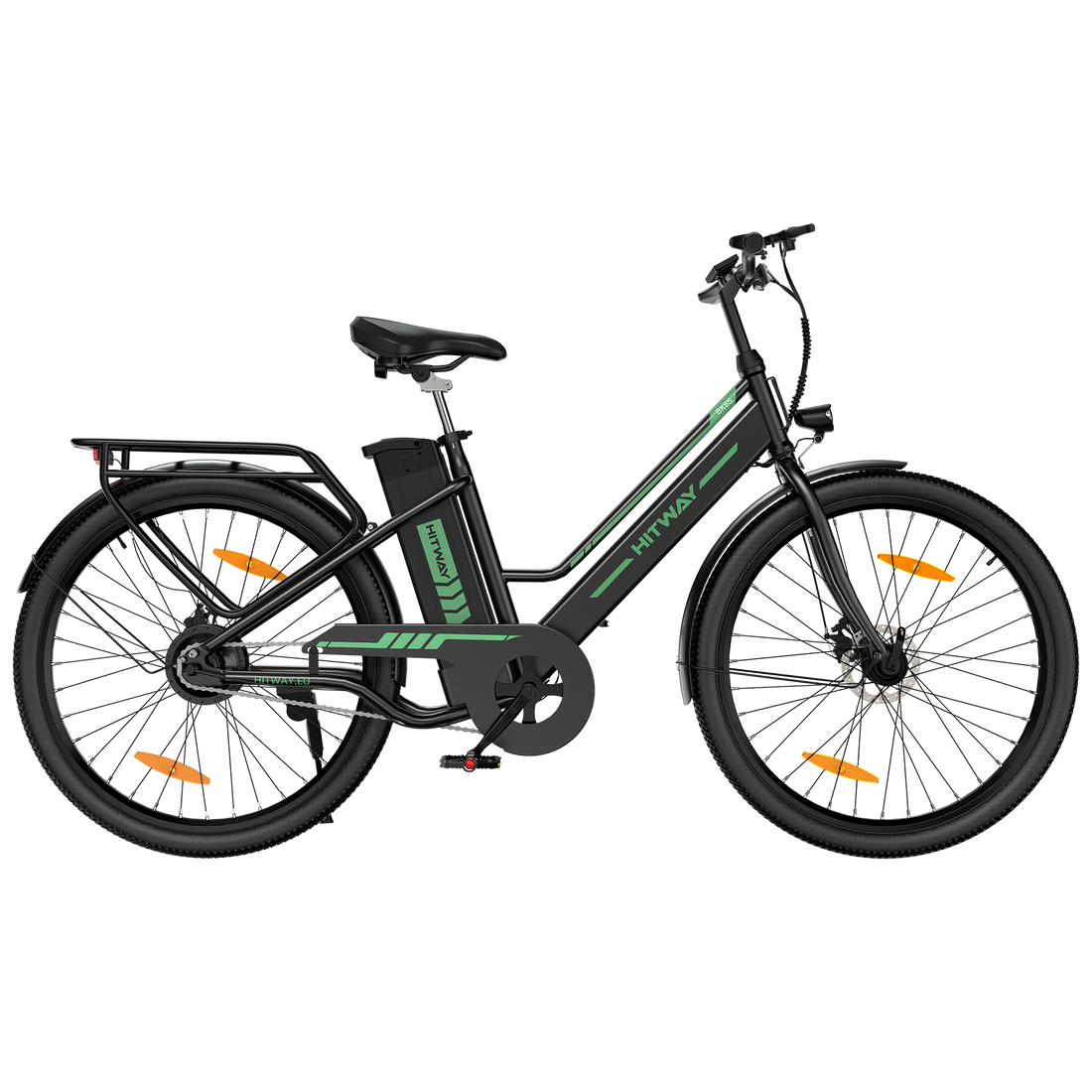 Hitway BK8S 2025 Version 250W 26" City Hybrid Electric Bike 36V 8.4Ah Battery Step-Through Frame