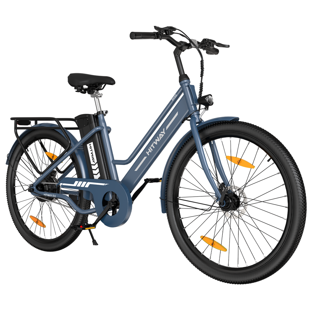 Hitway BK8S 2025 Version 250W 26" City Hybrid Electric Bike 36V 8.4Ah Battery Step-Through Frame