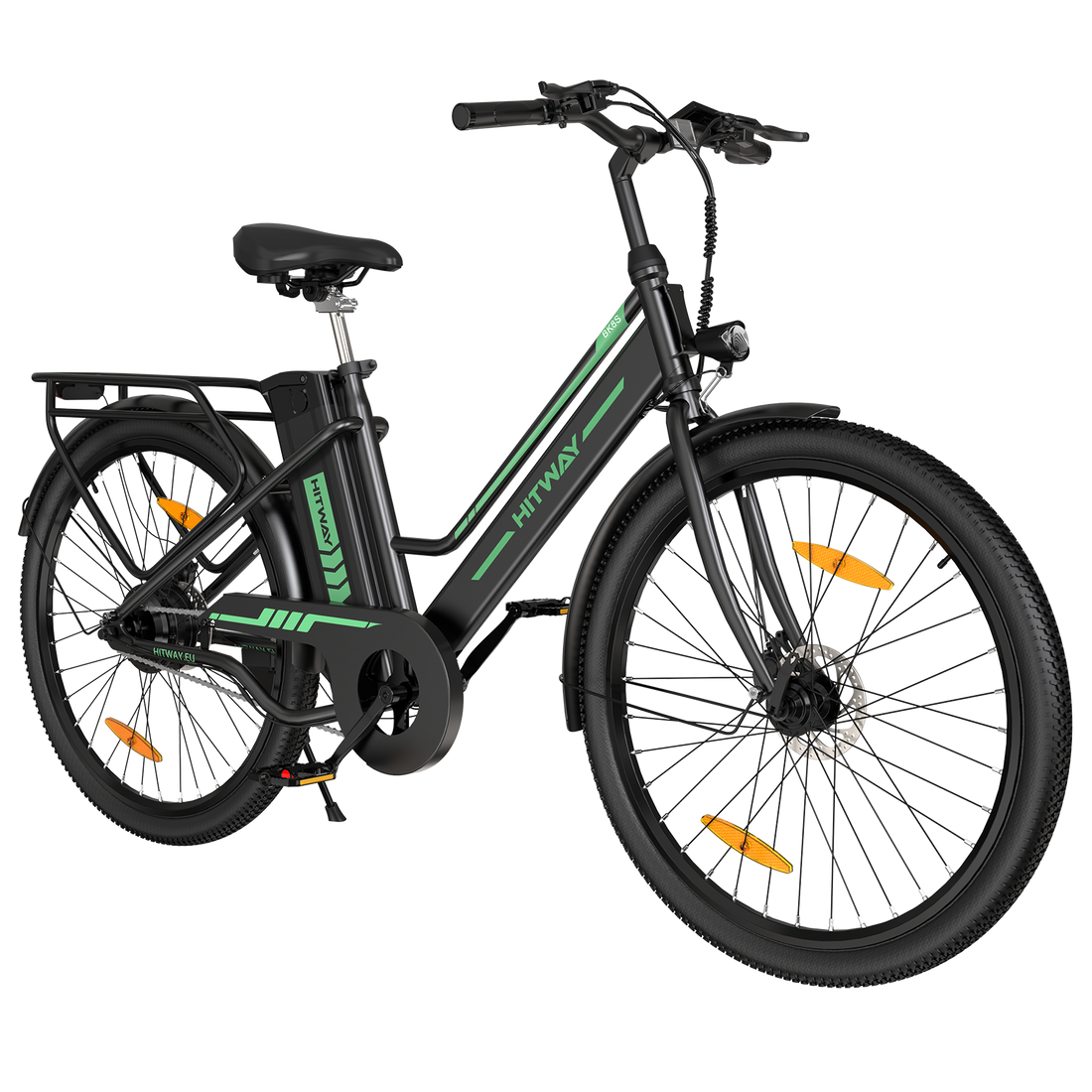 Hitway BK8S 2025 Version 250W 26" City Hybrid Electric Bike 36V 8.4Ah Battery Step-Through Frame