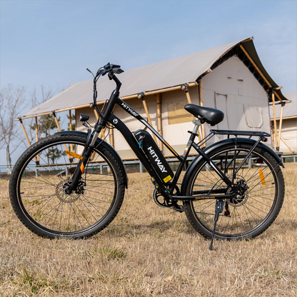 Hitway BK27 2025 Version 250W 28" Trekking Electric Bike 36V 12Ah Battery City Hybrid with Spoked Wheels