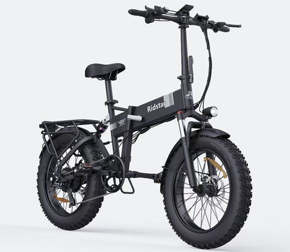 RIDSTAR H20 1000W Fat Tire Foldable Electric Bike – 48V 15Ah Battery, 35-80km Range, Dual Disc Brakes, Full Suspension
