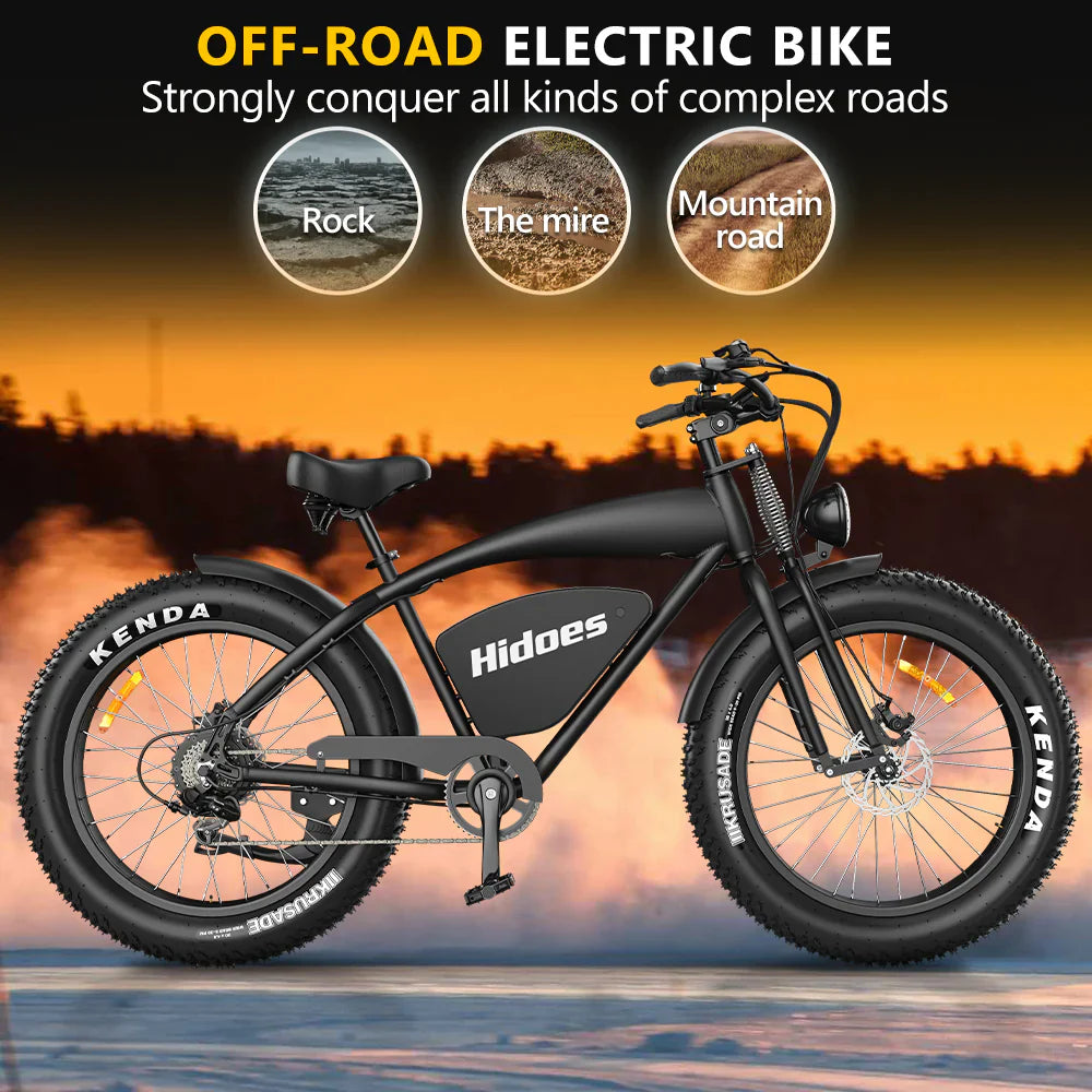 Hidoes B3 1200W Electric Bike – 35MPH, 48V 18.2Ah Battery, 60-Mile Range, High-Performance E-Bike