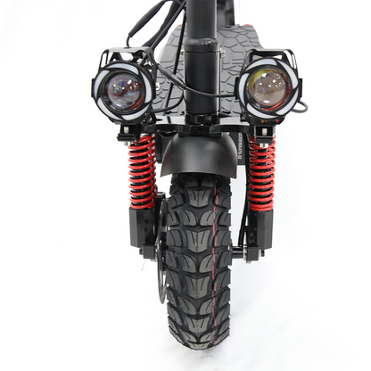 Emanba V-X4 1600W Dual Motor 10" Off-Road Electric Scooter 55km/h 48V 18Ah Foldable Commuter with Front+Rear Suspension