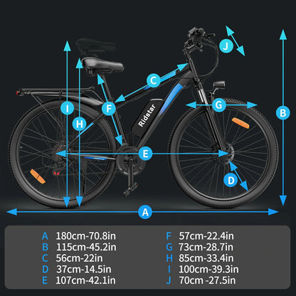 RIDSTAR S29 Pro 29" Electric Mountain Bike 1000W Motor 48V 21Ah Battery
