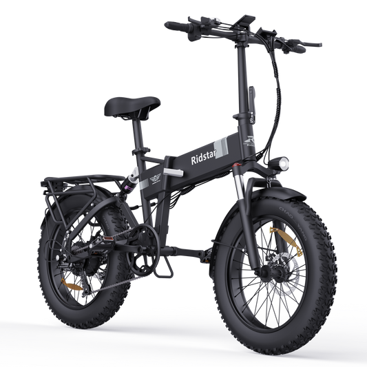 RIDSTAR H20 1000W Fat Tire Foldable Electric Bike – 48V 15Ah Battery, 35-80km Range, Dual Disc Brakes, Full Suspension
