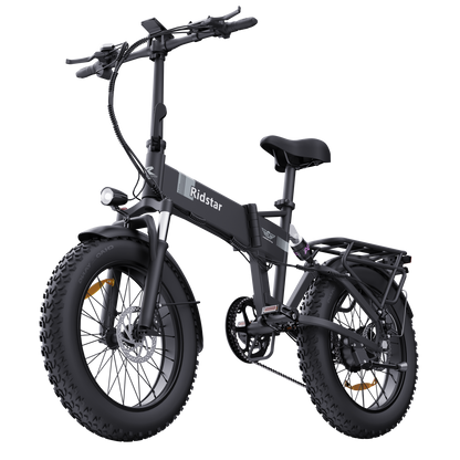RIDSTAR H20 1000W Fat Tire Foldable Electric Bike – 48V 15Ah Battery, 35-80km Range, Dual Disc Brakes, Full Suspension