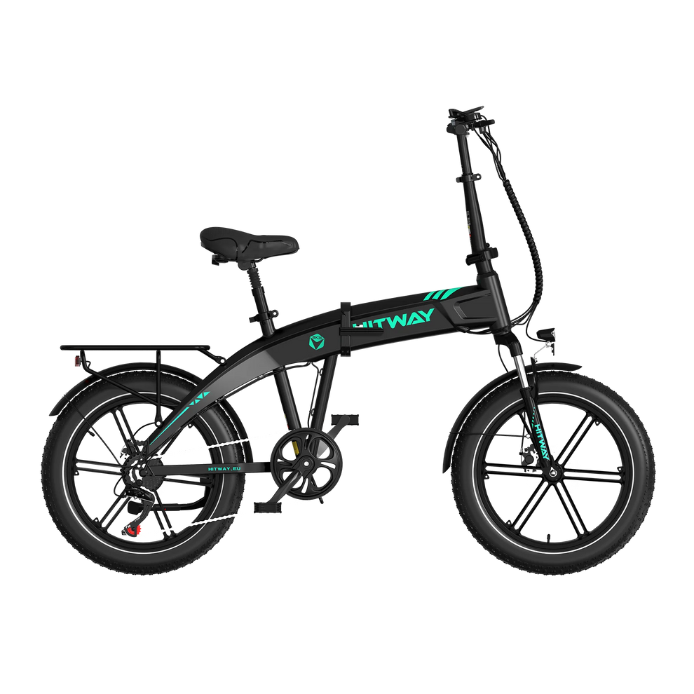 Hitway BK36 2025 Version 250W 20" Fat Tire Foldable Electric Bike 48V 10.4Ah Battery All-Terrain City Explorer