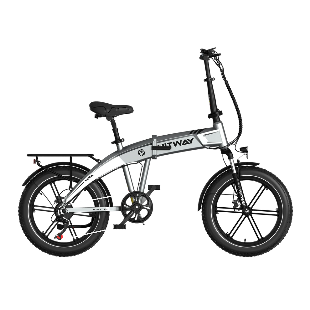 Hitway BK36 2025 Version 250W 20" Fat Tire Foldable Electric Bike 48V 10.4Ah Battery All-Terrain City Explorer