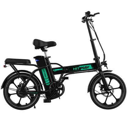 Hitway BK5 2025 Version 250W 16" Foldable Electric Bike 36V 8.4Ah Battery Compact City E-Bike Dual Suspension