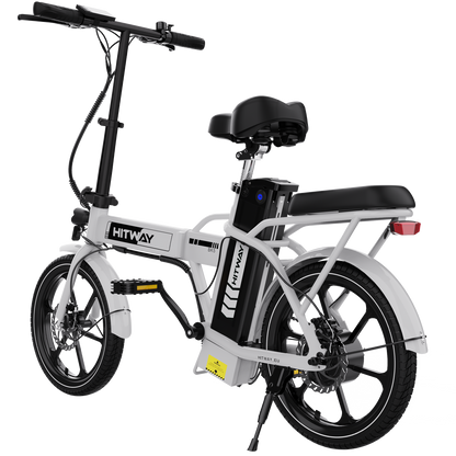 Hitway BK5 2025 Version 250W 16" Foldable Electric Bike 36V 8.4Ah Battery Compact City E-Bike Dual Suspension