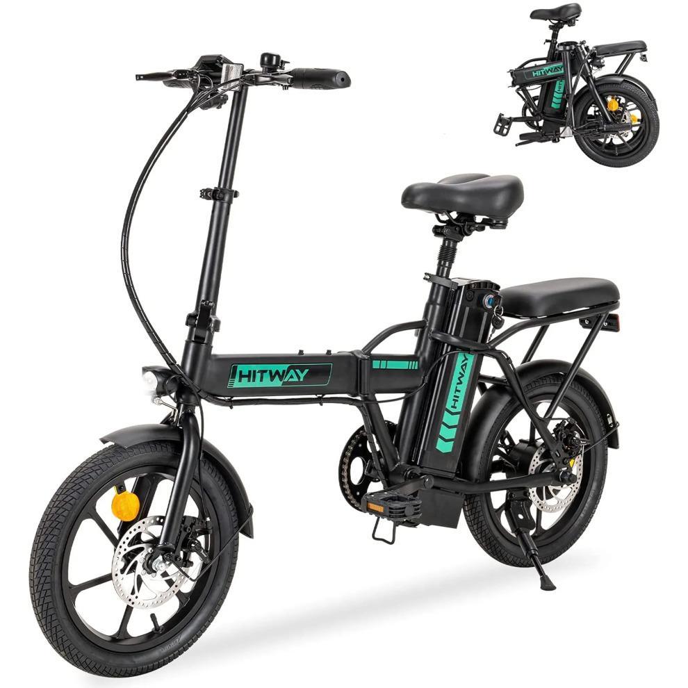 Hitway BK5S 2025 Version 250W 16" Foldable Electric Bike 36V 10.4Ah Battery Long Range Commuter E-Bike