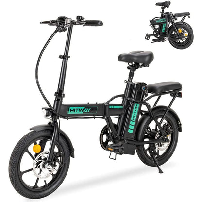 Hitway BK5S 2025 Version 250W 16" Foldable Electric Bike 36V 10.4Ah Battery Long Range Commuter E-Bike