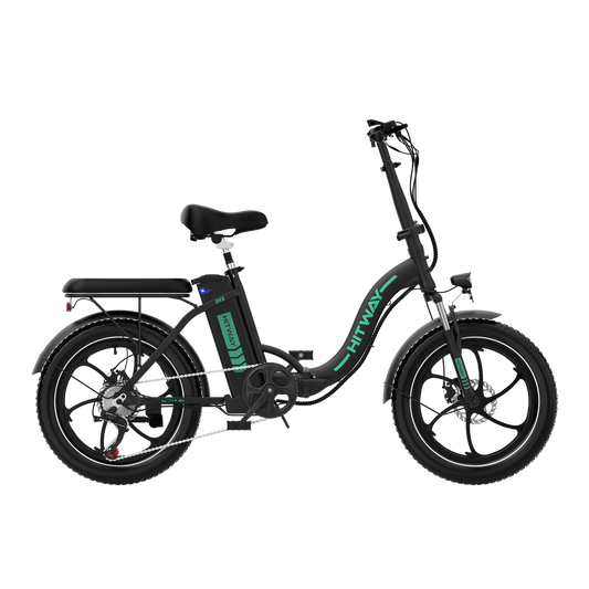 Hitway BK6S 2025 Version 250W 20" Fat Tire Foldable Electric Bike 36V 12Ah Battery Step-Through Cruiser