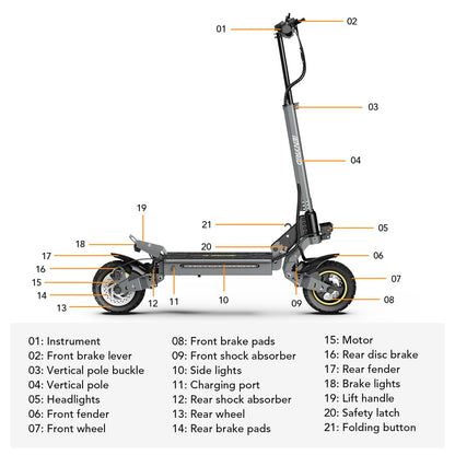 iENYRID S1 700W Motor Electric Scooter, 48V 15Ah Battery, Off-Road Pneumatic Tires, Top Speed 28 mph, Range 25 Miles