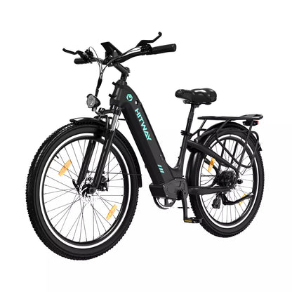 Hitway BK16 2025 Version 250W 26" Fat Tire City Cruiser E-Bike 48V 18Ah Battery Step-Through Comfort Ride