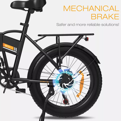 Hitway BK10S 2025 Version 250W 20" Fat Tire Foldable Electric Bike 48V 12Ah Battery All-Terrain E-Bike