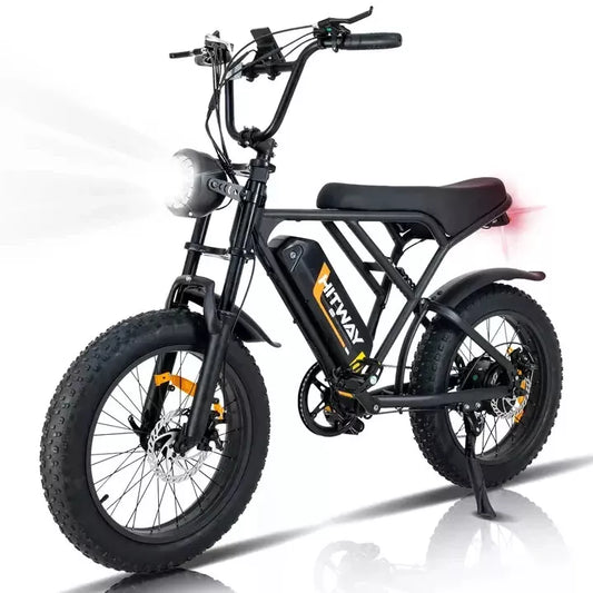 Hitway BK29 2025 Version 250W 20" Fat Tire Electric Moped Style E-Bike 48V 15Ah Battery Retro Urban Cruiser