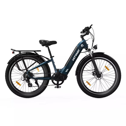 Hitway BK16 2025 Version 250W 26" Fat Tire City Cruiser E-Bike 48V 18Ah Battery Step-Through Comfort Ride