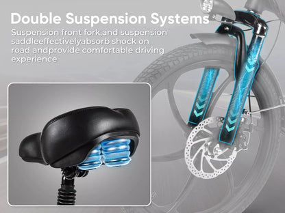 SAMEBIKE 20LVXD30-II 20-Inch Folding E-Bike, 48V 10AH, 350W, Magnesium Alloy Rim