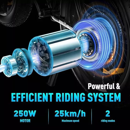 Hitway BK15 4.0 2025 Version 250W 26" Fat Tire Electric Mountain Bike 48V 15Ah Battery Rugged Terrain E-Bike